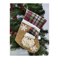 Yılbaşı Noel Askılı Çorap Süs 16x23 Cm Noel Baba Figürlü